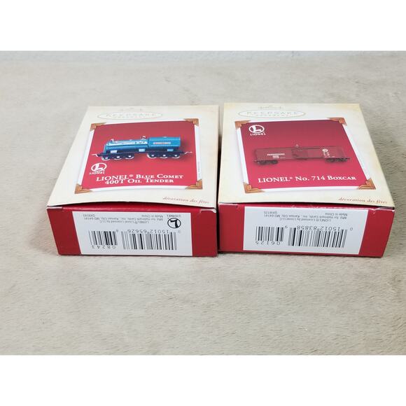 Hallmark Keepsake Lionel 714 Boxcar 2005 Blue Comet 400T 2002 Ornaments - Picture 8 of 13